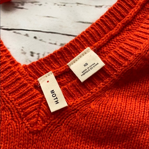Bright orange sweater from Anthropologie - Picture 2 of 5